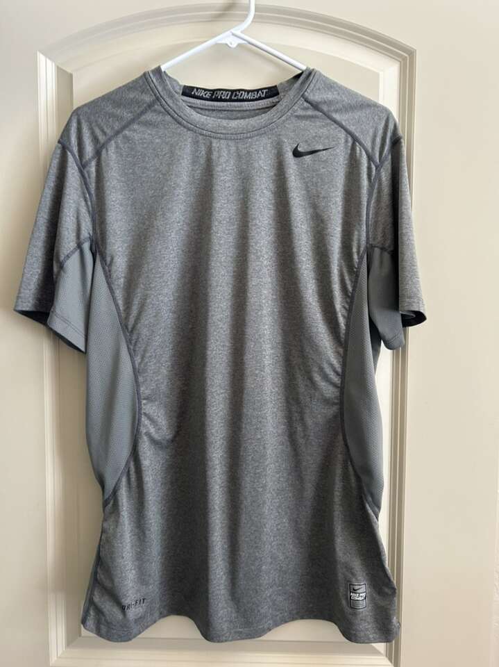 Nike Dri Fit Pro Combat Gray Black Mens Large