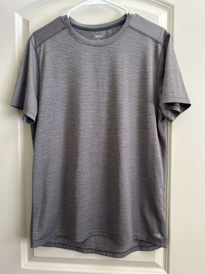 DSG Dicks Sporting Goods Gray Striped Sport Shirt
