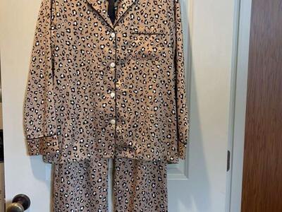 Serenedelicacy Animal Print Satin 2 Pc Pjs Jammies