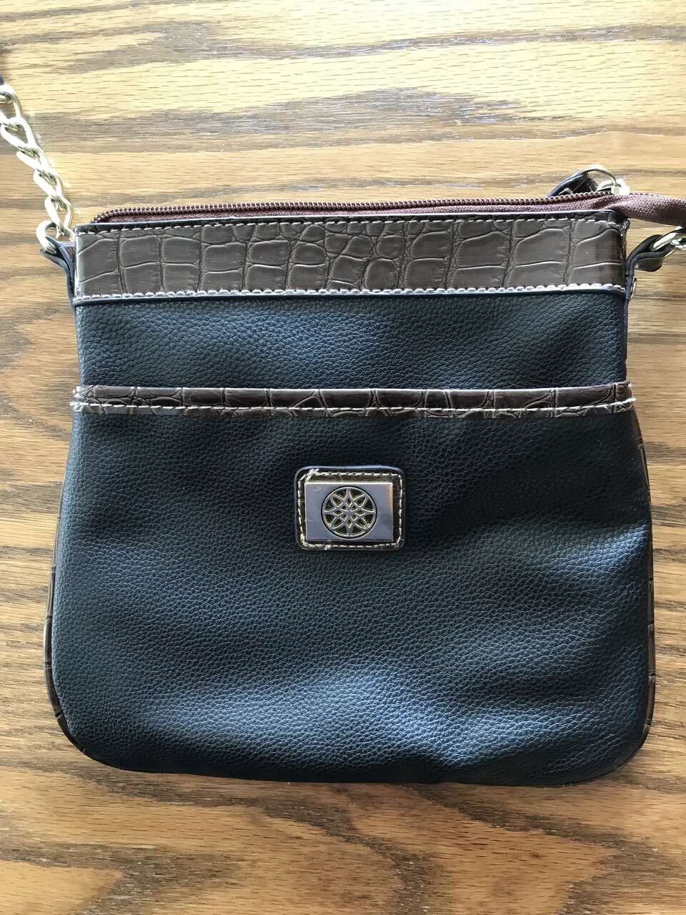 Small black leather purse