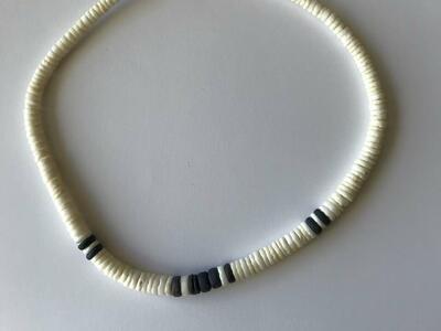 Men's black and white necklace