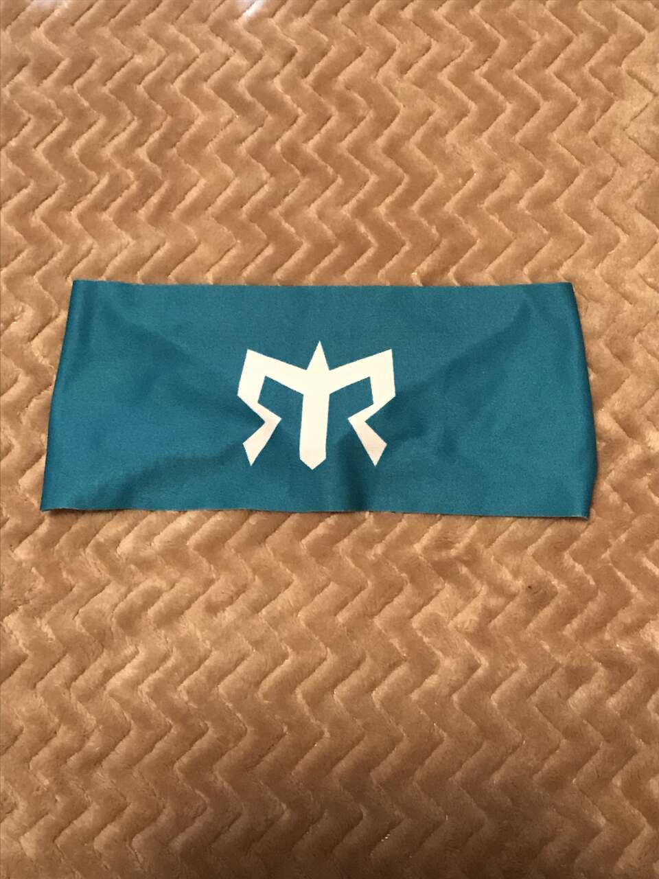 Women's Turquoise colored headband with the RAGNAR symbol on it