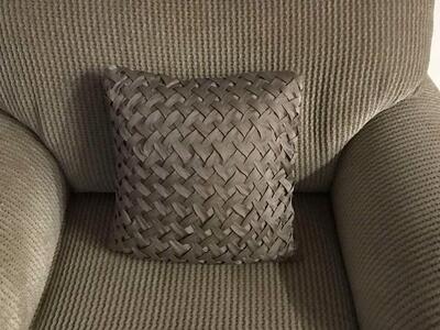 Taupe colored pillow size 14 x 14