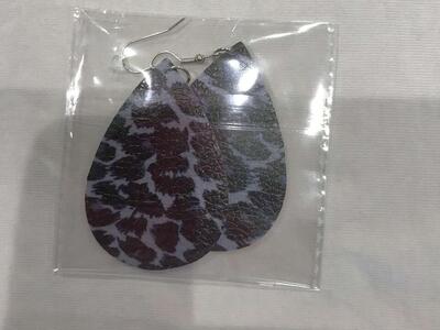 Leopard Print design Earrings - colors - blue & black - BRAND NEW