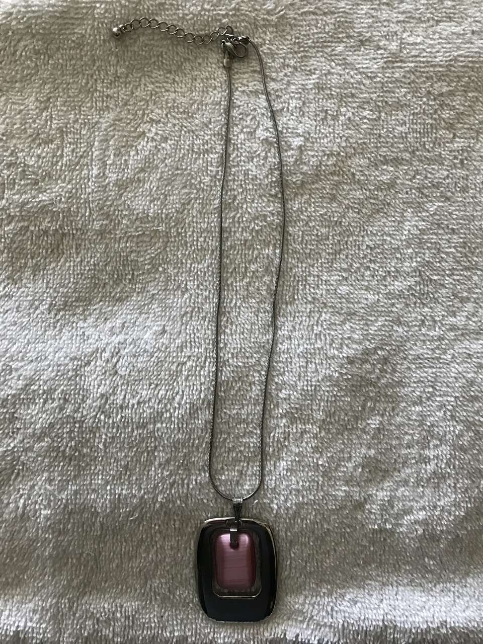 Pink Pendant on a Silver Chain
