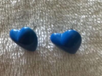 Heart shaped earrings blue in color