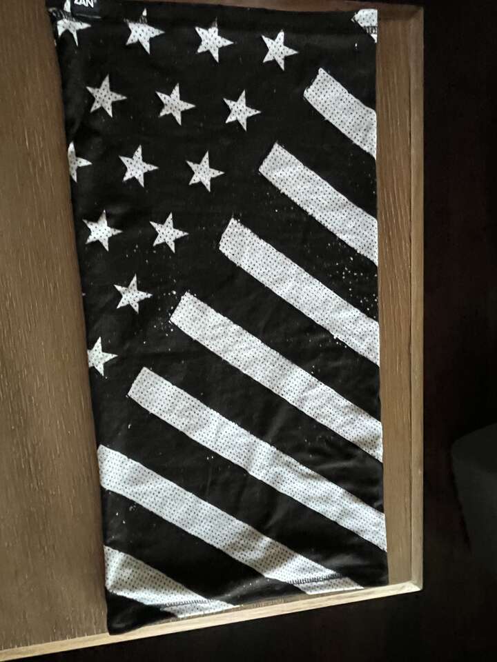 Motorcycle Neck Gaiter - Insulated - Black and White Stars and Strips