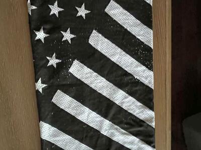 Motorcycle Neck Gaiter - Insulated - Black and White Stars and Strips