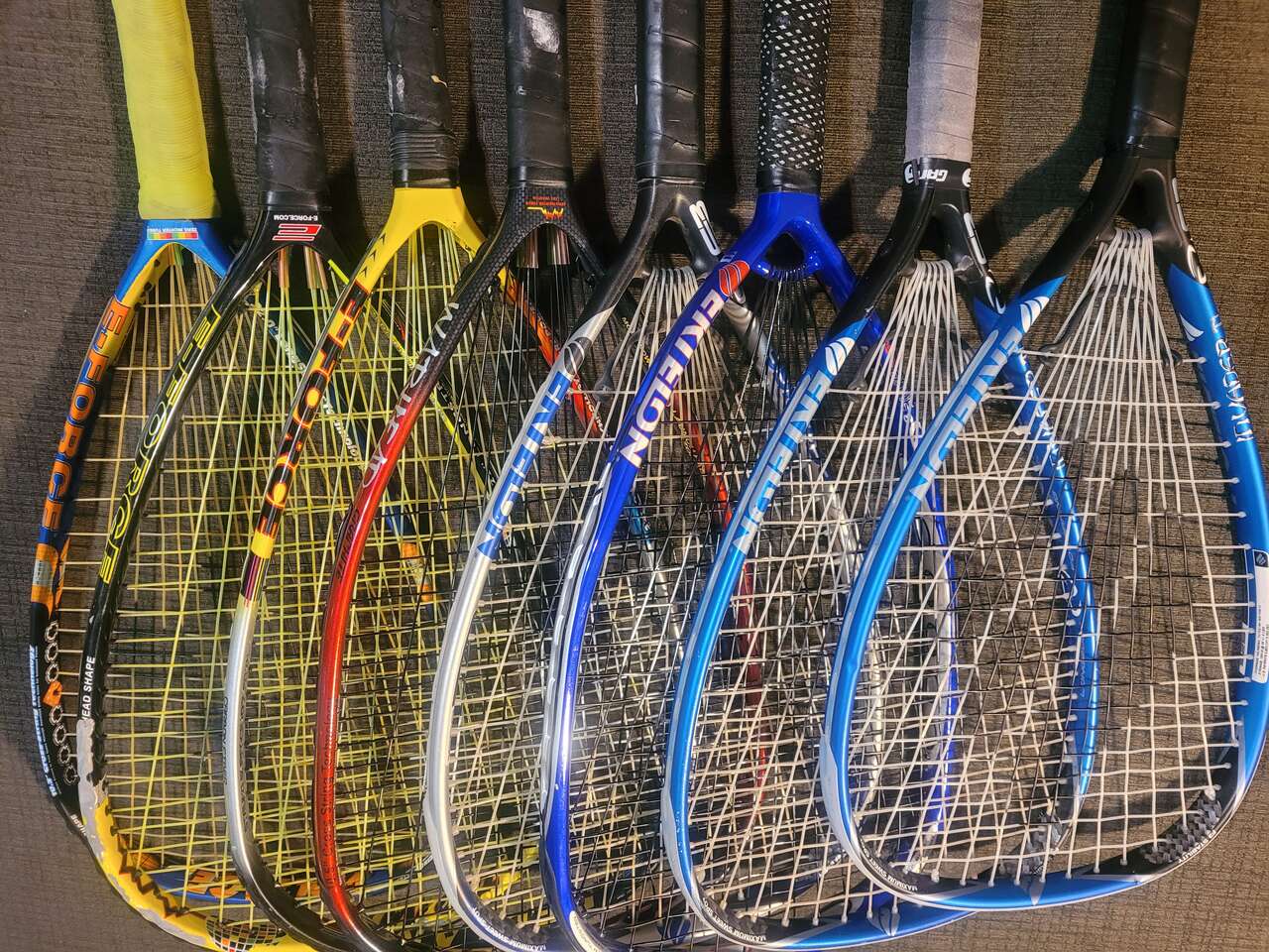 Tennis racquetball racquets, balls, goggles $25-99