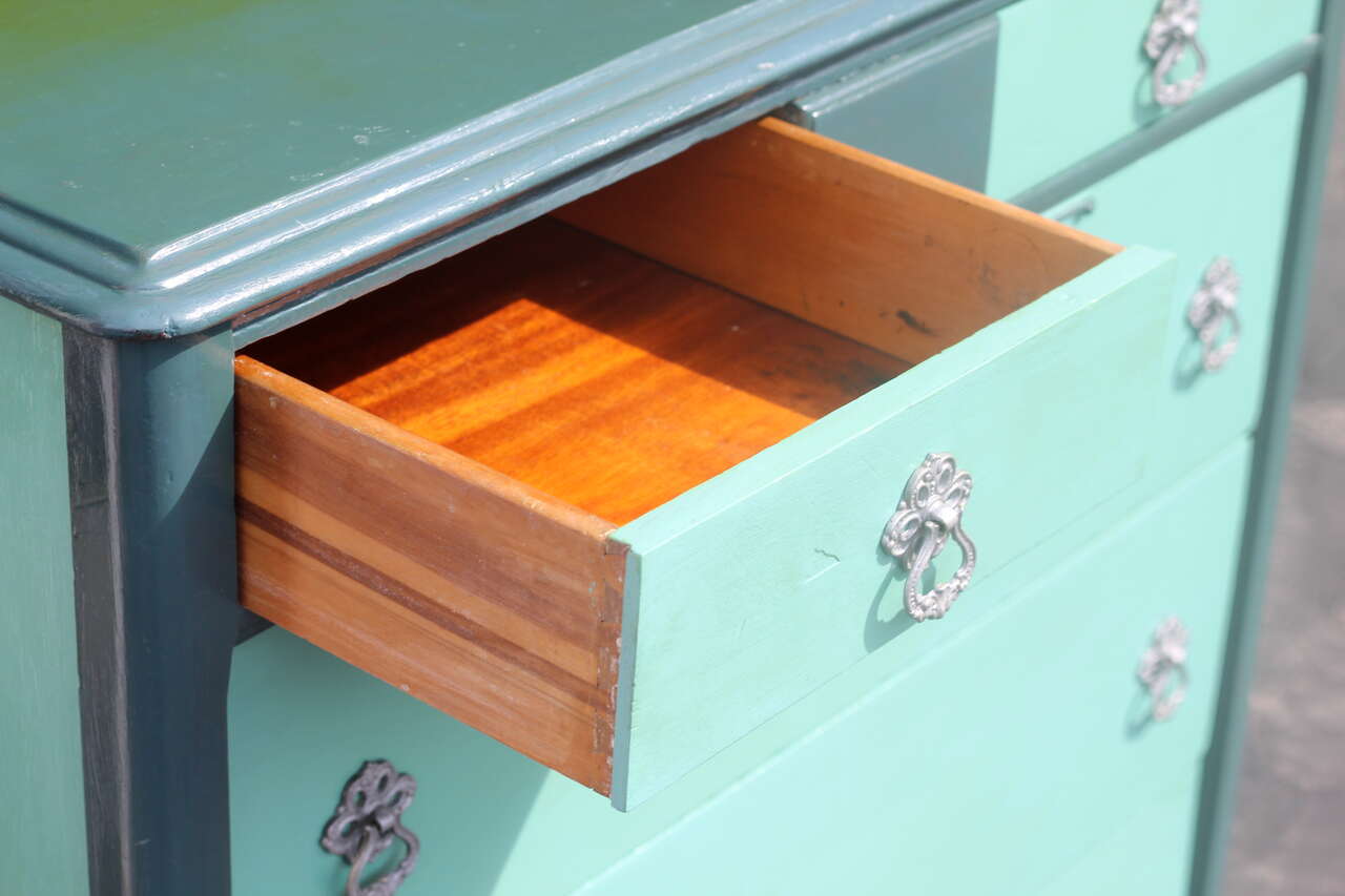 Super Cute Painted Restored Victorian Era 5-Drawer Dresser Antique