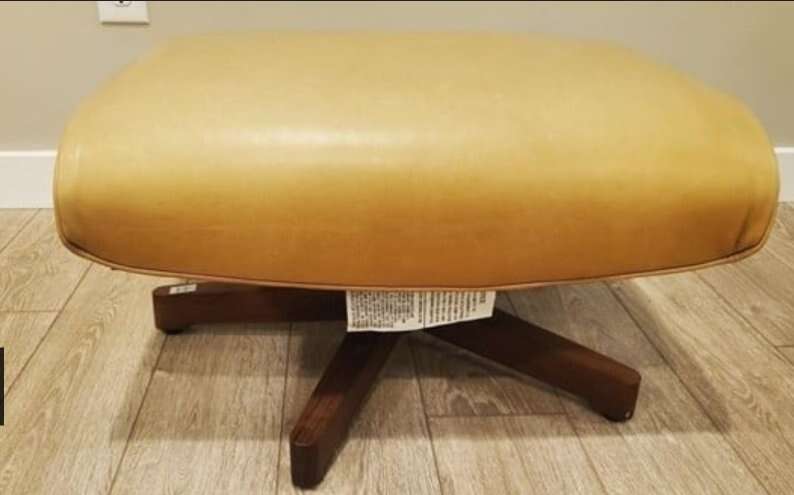 Room & Board Yellow Leather Ottoman