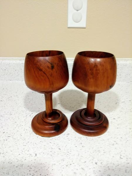 Vintage hand turned Bermuda eternity goblets