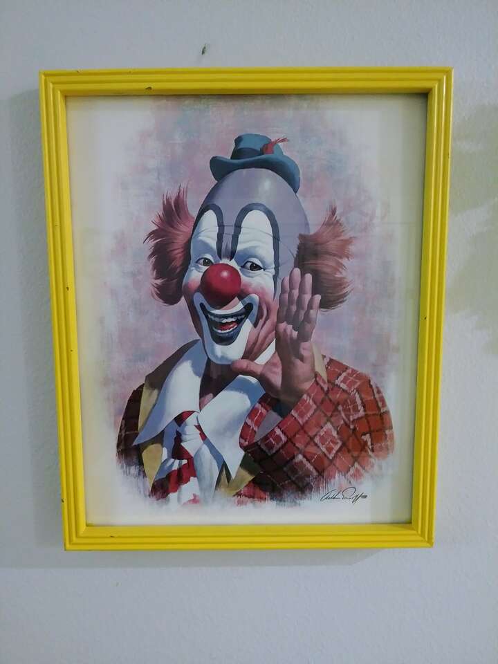 Vintage 1979 ringo the clown framed lithograph