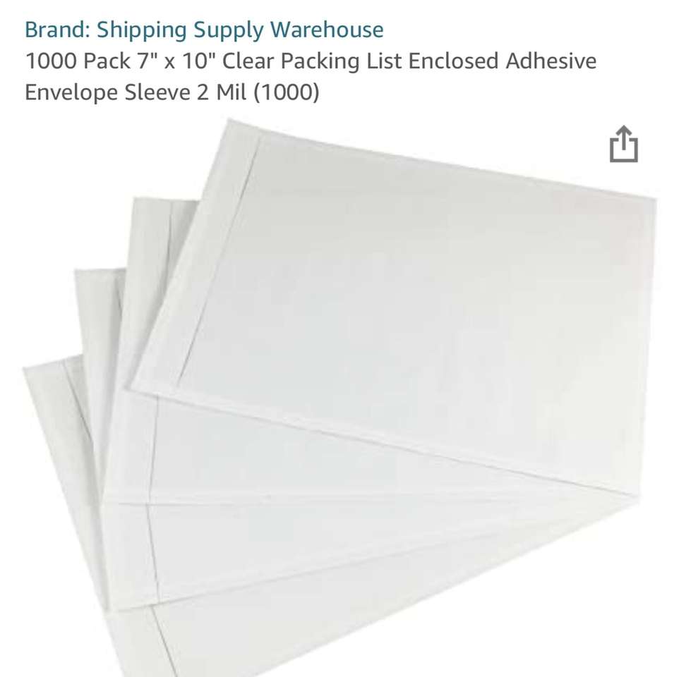 (Case Of 1000) 7“ X 10“ Packing List Envelopes