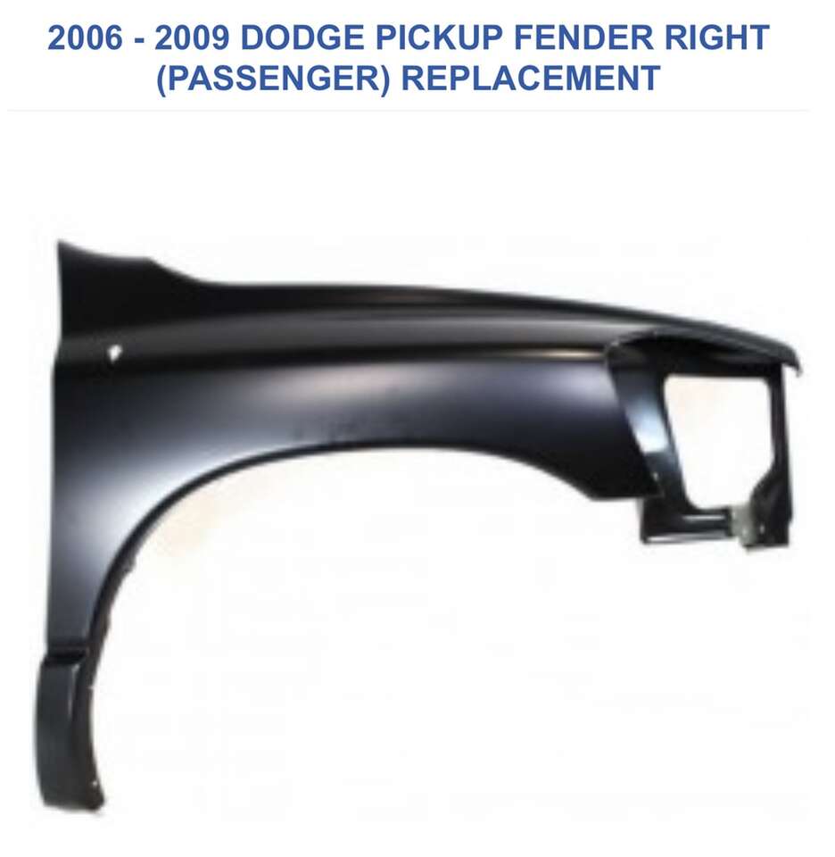 NEW- Front Passenger Side Fender 06-09 Dodge Truck