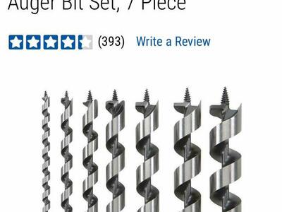 NEW IN BOX Warrior 7-Piece Auger Drill Bit Set