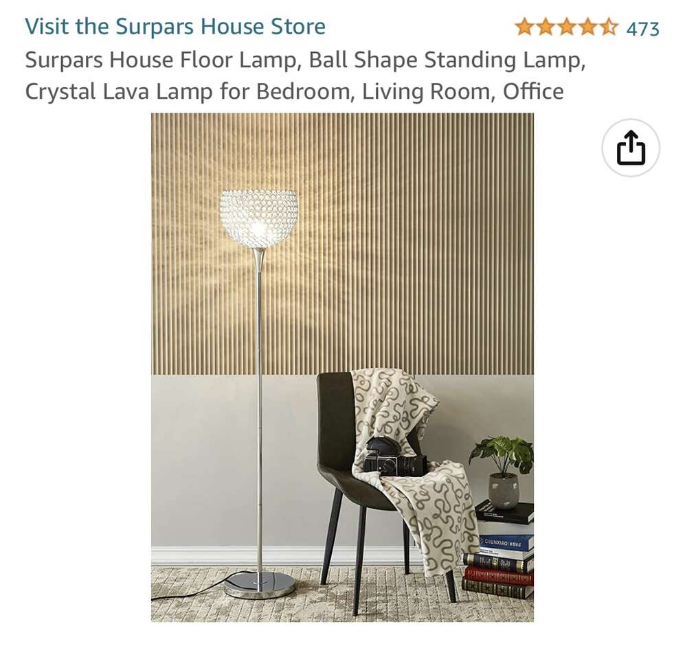 NEW IN BOX Crystal Ball Shaped Standing Floor Lamp