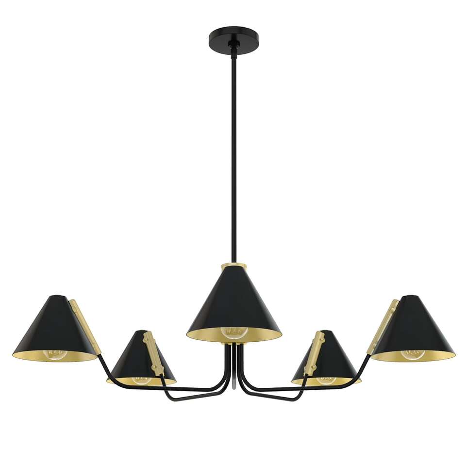 HALF PRICE FOR BRAND NEW IN BOX Hunter 19195 Black/Brass Chandelier