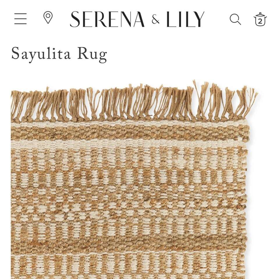 55% OFF RETAIL! BRAND NEW IN PACKAGE- SERENA & LILY 8'X10' Sayulita Natural 100% Jute Area Rug