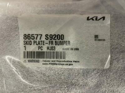 SAVE $105 ON BRAND NEW IN PACKAGE- Skid Plate For Front Bumper Of 2021-2022 KIA Telluride