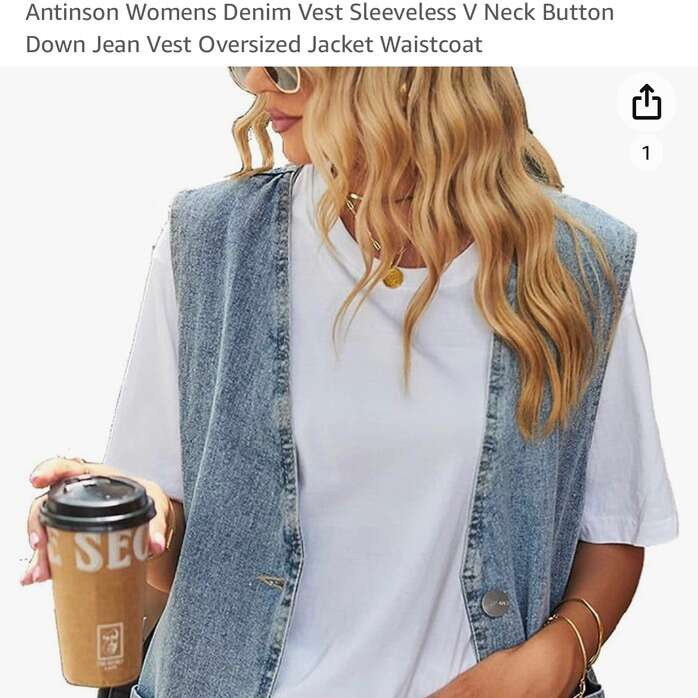 BRAND NEW Women's V-Neck Button Down Blue Denim Vest Jacket SIZE LARGE