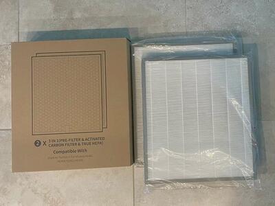 BRAND NEW IN BOX (2-PACK) of Shark Air Purifier HE400/HE401/HE402/HE405 3-in-1 Filters