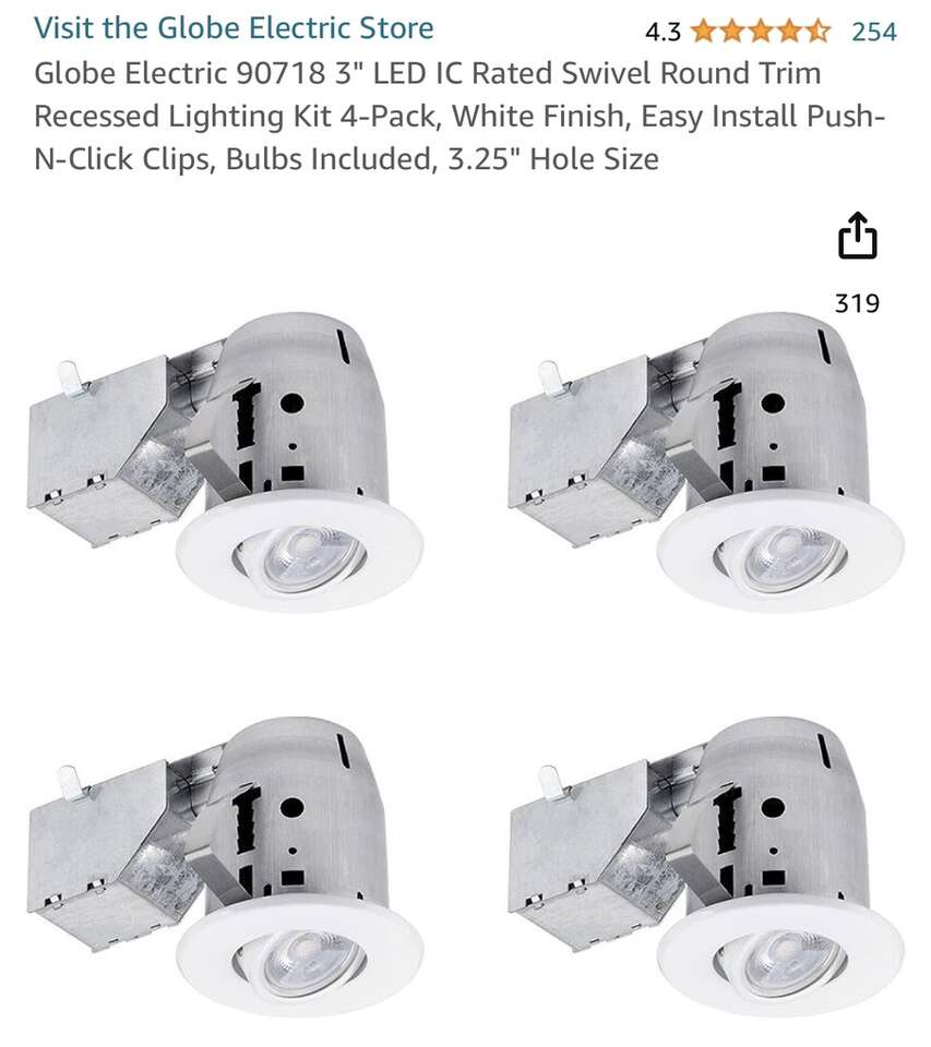 BRAND NEW IN BOX 4-PACK of 3 Inch Spot Swivel LED Can Lights