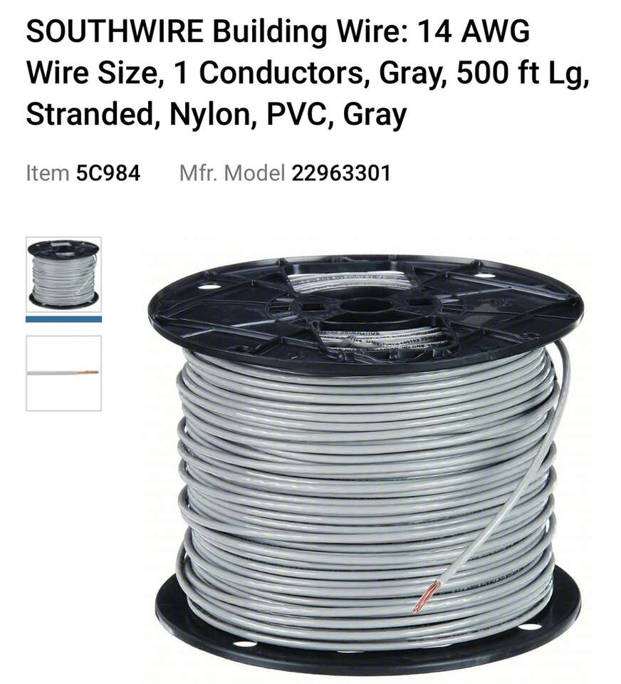 BRAND NEW IN PACKAGING 500' Roll Of 14 AWG Stranded THHN Machine tool/Building Wire