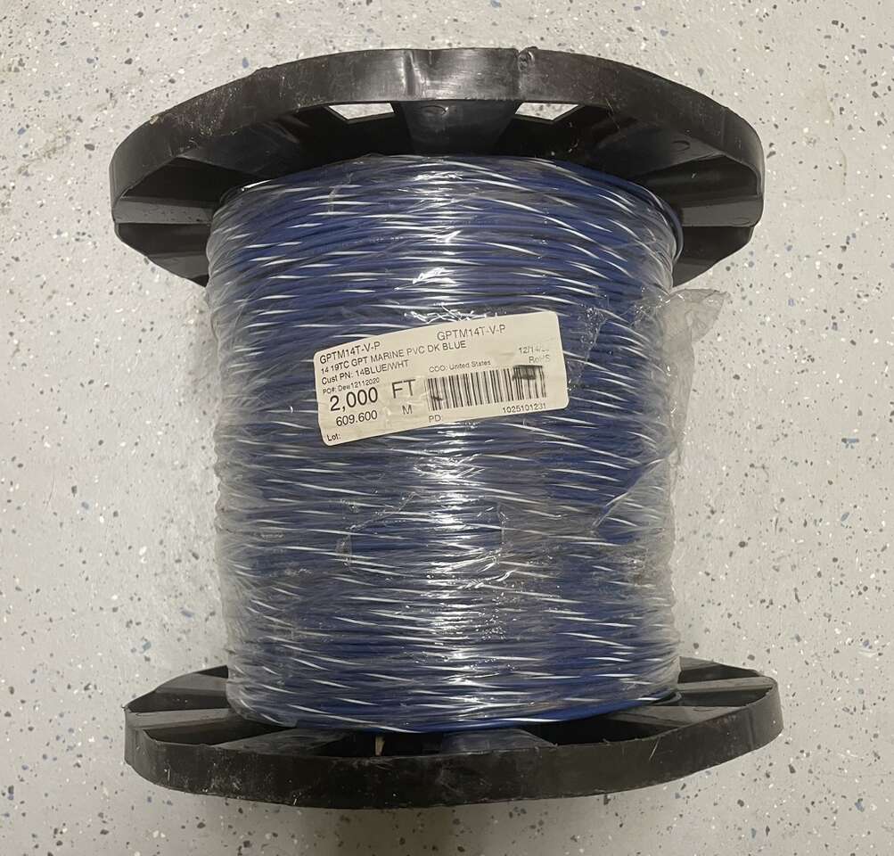 BRAND NEW IN PACKAGE- 2000' Spool Of 14 AWG 19 Strand Marine Primary Wire