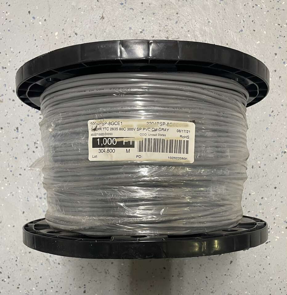 SAVE $193 ON BRAND NEW IN PACKAGE 1000' Spool Of 22 AWG 4-Conductor Communications Cable/Wire