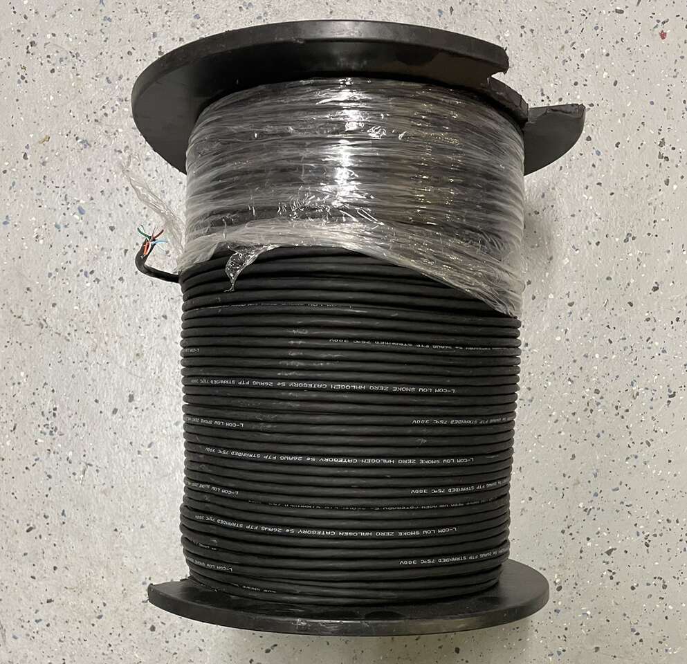 HALF PRICE FOR BRAND NEW IN PACKAGE 300' Spool L-COM Low Smoke Zero Halogen Category 5e 26 AWG 4-Pair Cable