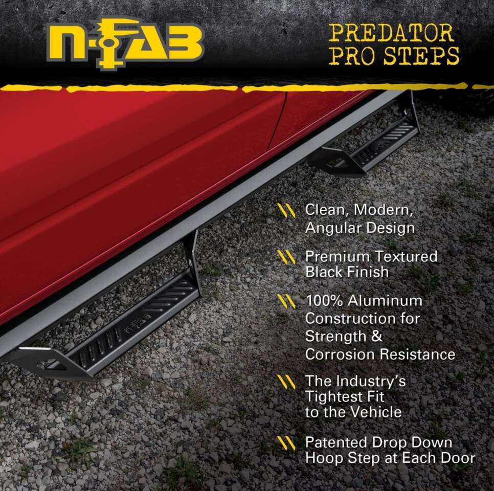 47% LESS THAN AMAZON! BRAND NEW IN BOX N-FAB Predator Pro Steps For 2015-2023 Ford F150 AND 2018-2020 Ford Raptor SUPER CAB