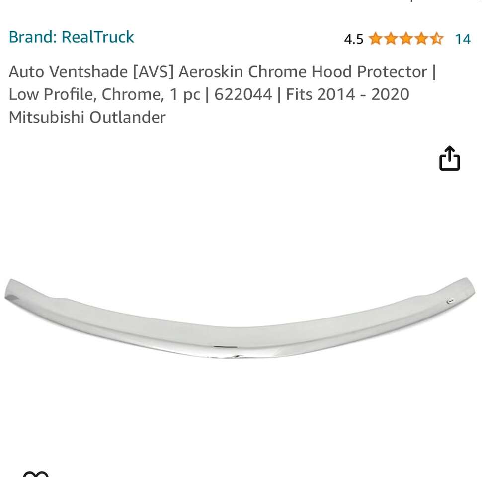 SAVE $54! BRAND NEW AVS Chrome ABS Aeroskin Hood Protector For 2014-2020 Mitsubishi Outlander