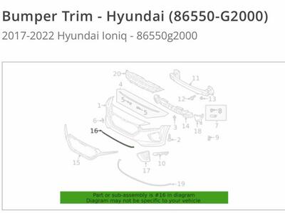 HALF PRICE! BRAND NEW IN PACKAGE Hyundai 86550 G2000 Front Lower Bumper Trim for 2017-2022 Hyundai Ioniq