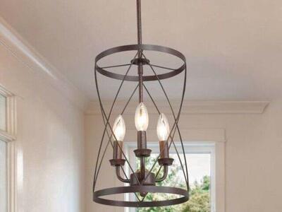 HALF PRICE! BRAND NEW IN BOX Industrial Rustic 3-Light Drum Chandelier/Pendant Light Fixture