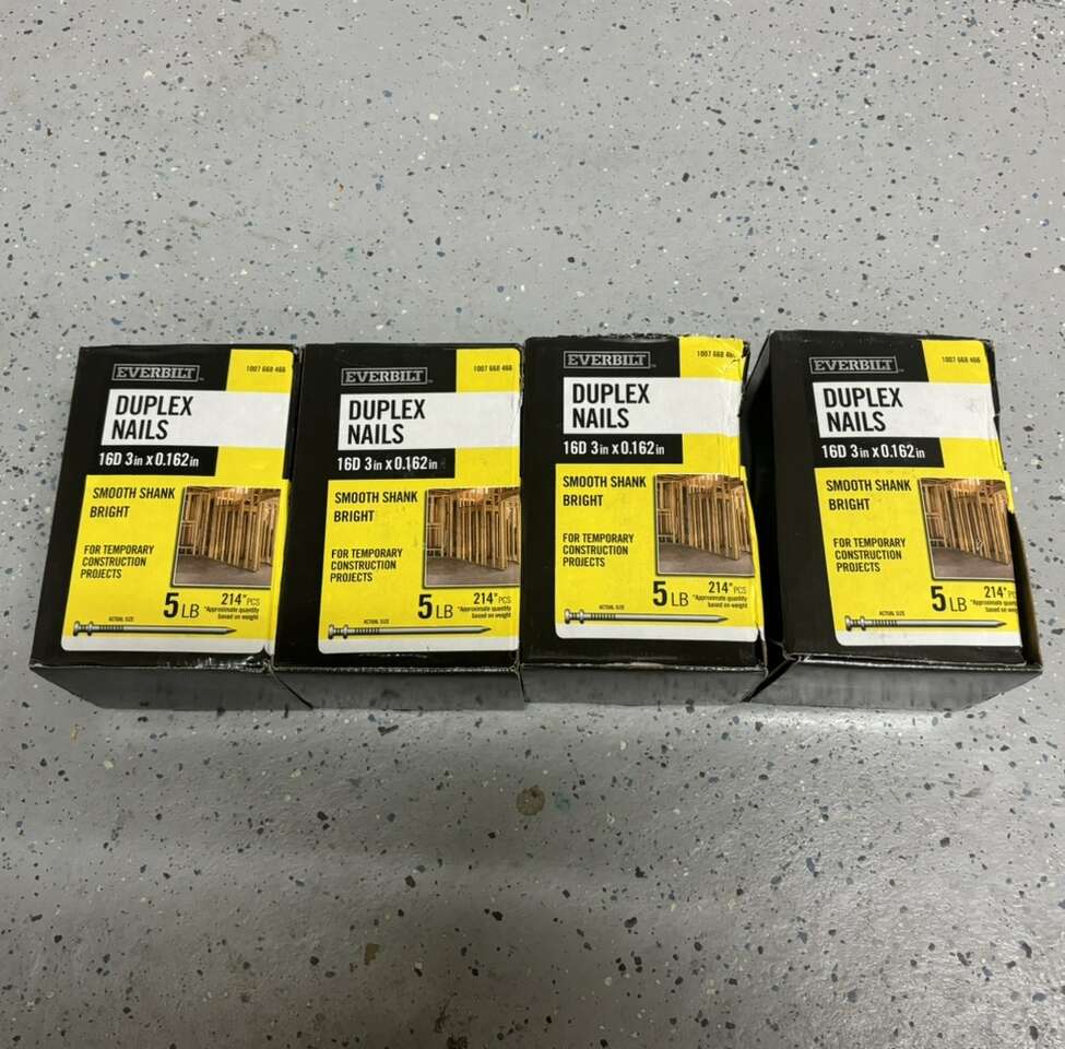 $27 LESS THAN HOME DEPOT! BRAND NEW IN BOX- 20lbs (FOUR 5lb Boxes) Of 16D 3” Duplex Nails
