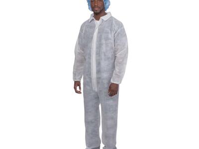 BRAND NEW IN BOX! (CASE OF 25) WHITE Disposable Coveralls SIZE XXL (SEVERAL CASES AVAILABLE/BUY 4 GET 1 FREE)