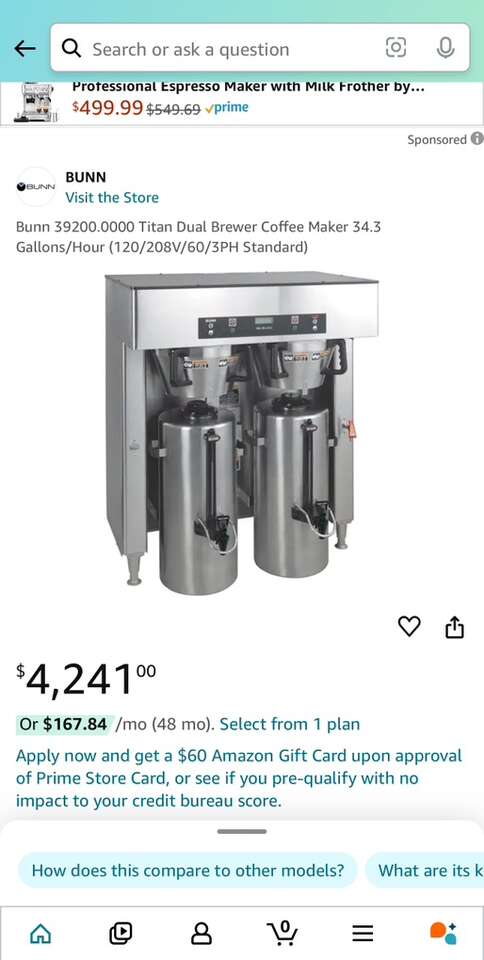 66% BELOW RETAIL! BRAND NEW IN BOX- BUNN 39200.0001 Titan Dual DBC 120/240V Commercial Coffee Maker/Brewer