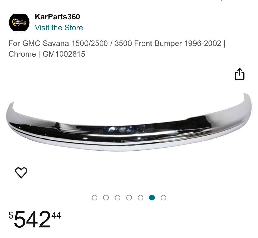 HALF PRICE OF AMAZON! BRAND NEW Front Chrome Steel Bumper For 1996-2002 Chevrolet Express/GMC Savana 1500/2500/3500 Van