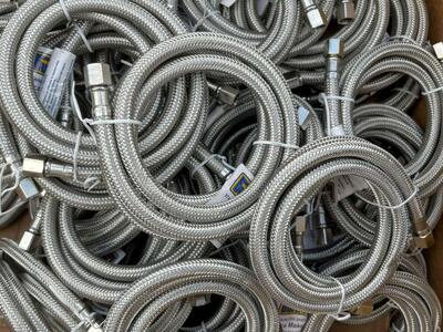 LESS THAN HALF PRICE! BRAND NEW (LOT OF 40) Stainless Steel Braided 1/4"X1/4"X48" Icemaker Lines/Hoses