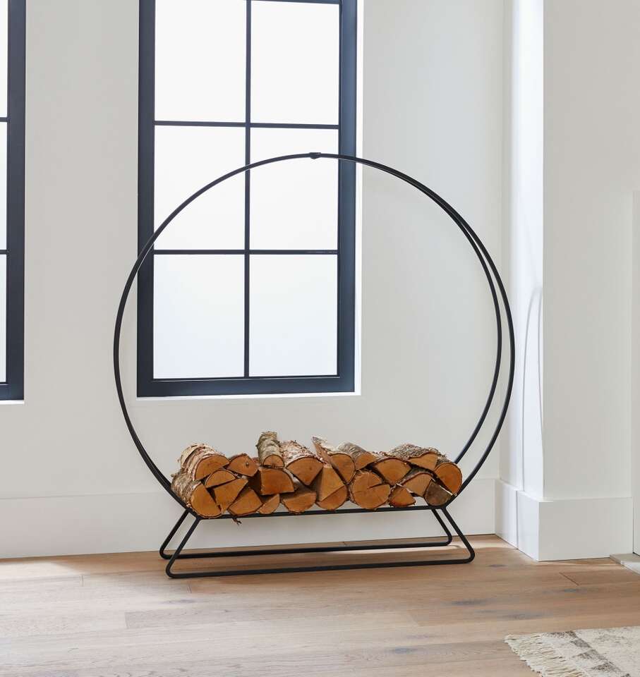 HALF PRICE OF RETAIL! BRAND NEW* 48” Metal Hoop Log Holder For Firepit, Fireplace or Wood Burning Stove
