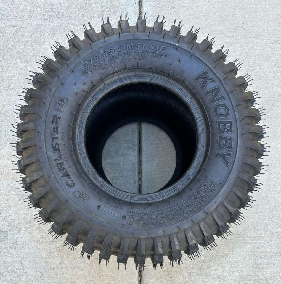 SAVE $39! BRAND NEW CARLSTAR (By Carlisle) 22X11.00-8 (275/65-8) MST KNOBBY ATV/Lawnmower Tire (1 AVAILABLE)