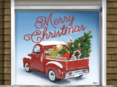 60% LESS THAN HOME DEPOT! BRAND NEW IN PACKAGE 7'X8' Garage Door "Merry Christmas" Vinyl Banner Christmas Decoration