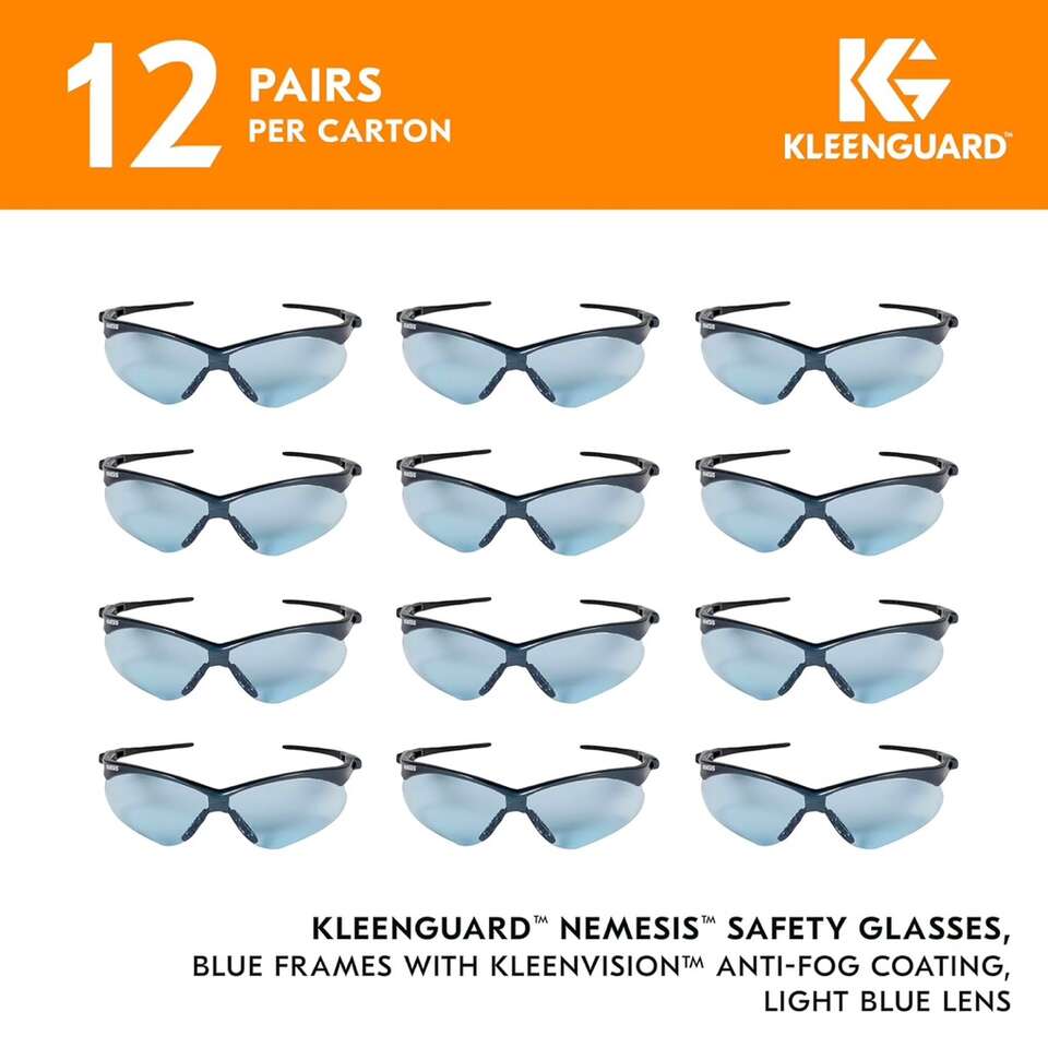 SAVE $12 PER BOX! BRAND NEW BOX OF 12 PAIRS Of KLEENGUARD 19639 NEMESIS Glasses Safety Glasses/Eye Protection