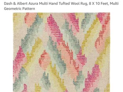 60% LESS THAN AMAZON! BRAND NEW IN PACKAGING Dash & Albert 8'X10' Azura Multi Hand Tufted Wool Area Rug