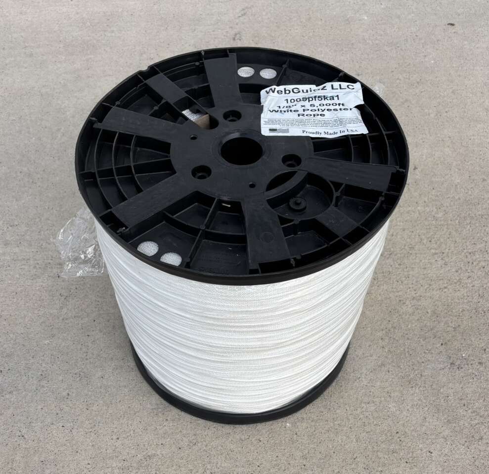 BRAND NEW 5000' Spool Of 1/8" White Braided Polyester Rope