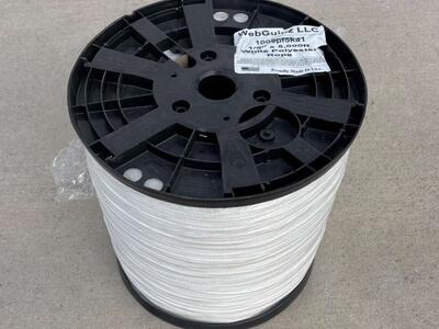 BRAND NEW 5000' Spool Of 1/8" White Braided Polyester Rope