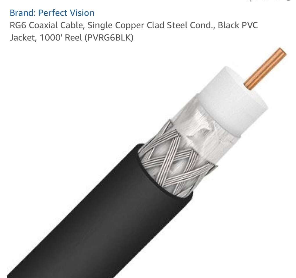 $30 LESS THAN AMAZON! BRAND NEW 1000' Box Of Perfect Vision RG-6 Coaxial Cable