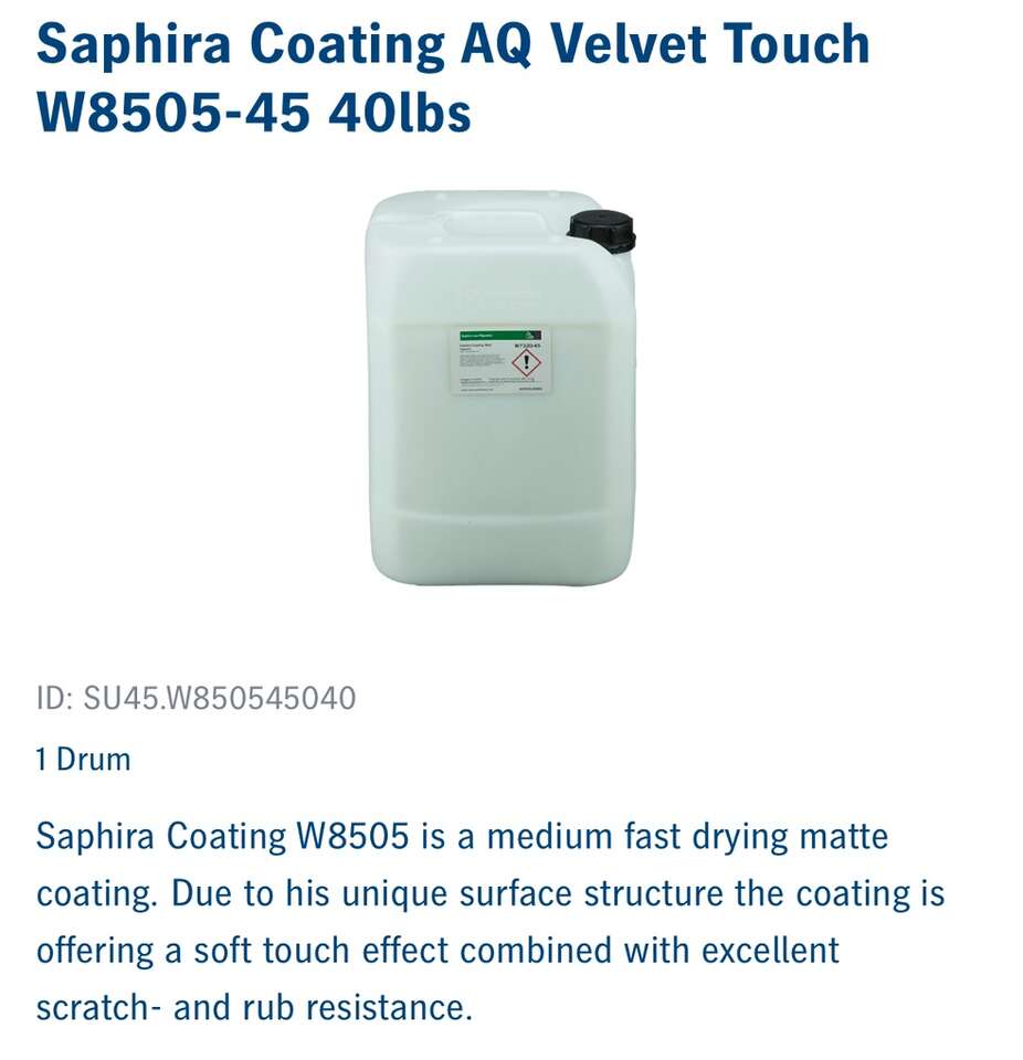 BRAND NEW 5 Gallon Pail Of Heidelberg W8505-45 Sapphire Coating Velvet Touch Printing Coating