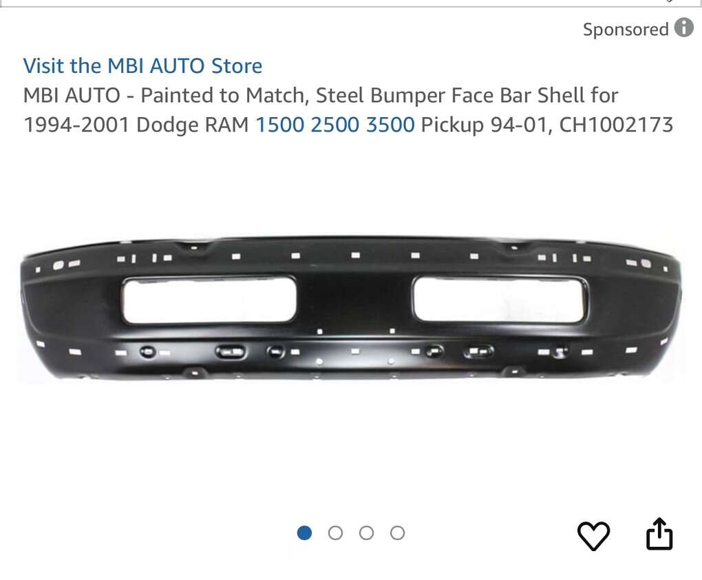 $100 LESS THAN EBAY! BRAND NEW IN BOX* Front Bumper For 1994-2001 Dodge Ram 1500/2500/3500 (CH1002173)